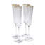 Hammered Champagne Glass-Clear w/Gold Rim