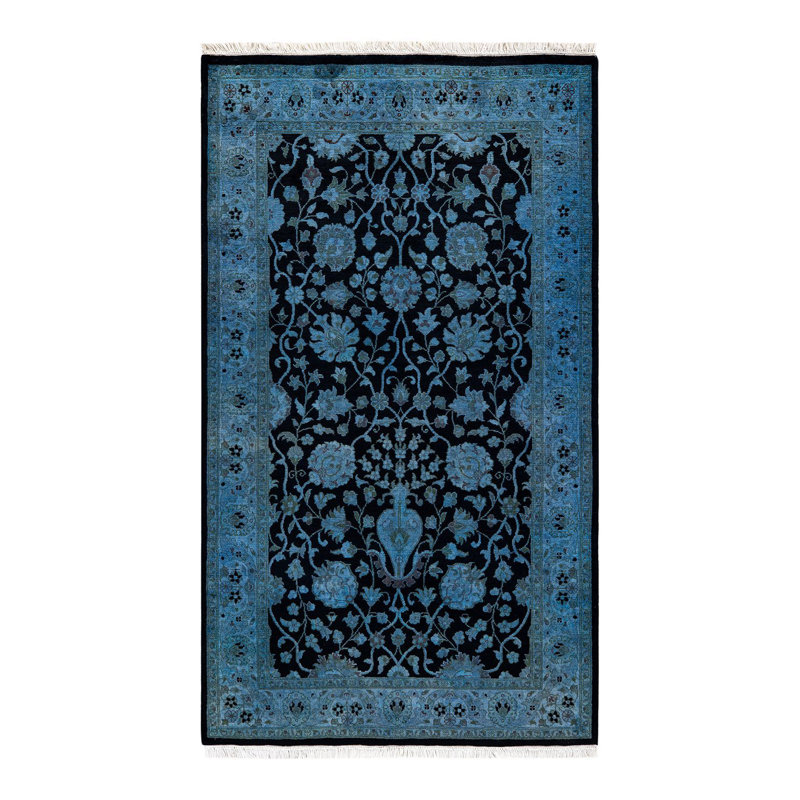 Tapis bleu noué à la main Weirsky - One-of-a-Kind Weirsky