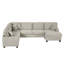 Canapé modulaire en forme de U 125,2 po avec repose-pieds mobile et poches de rangement latérales, canapé rembourré en forme de L pour le salon - taupe clair