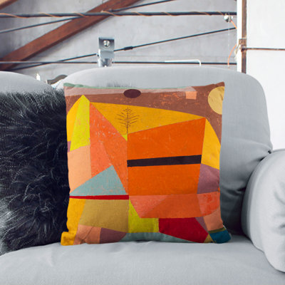 Joyful Mountain Landscape Square Throw Cushion