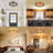 19.68" Ceiling Light with Vintage Colored Glass Shade