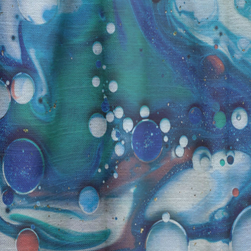 Rideau géométrique abstrait bleu luxe XXL - velours obscurcissant - 1 panneau, L 52 po x L 120 po