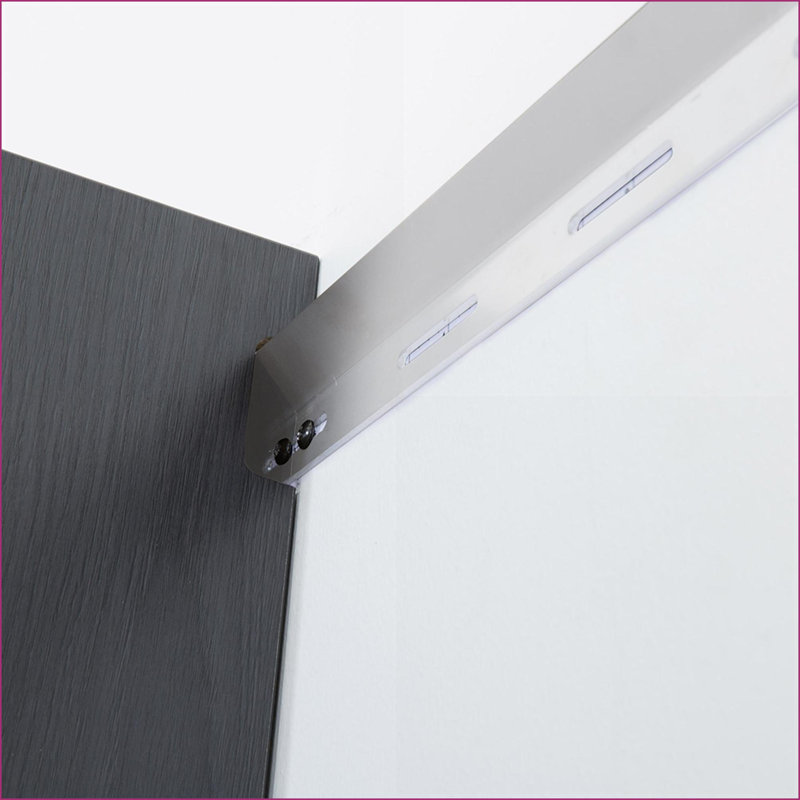 Cabinets, Wall Mounted Wood Base with Soft Closing Doors &amp; Extra Deep Storage, Metallic Slate Gray | Contemporary | Melamine