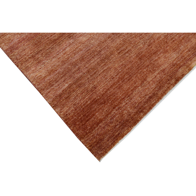 Tapis orange / rouge noué à la main de haute qualité, Rectangle 6 pi x 9 pi