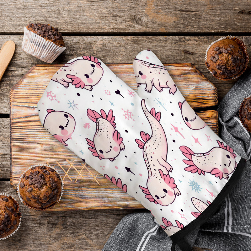 Cute Axolotl Oven Mitt Cotton Twill