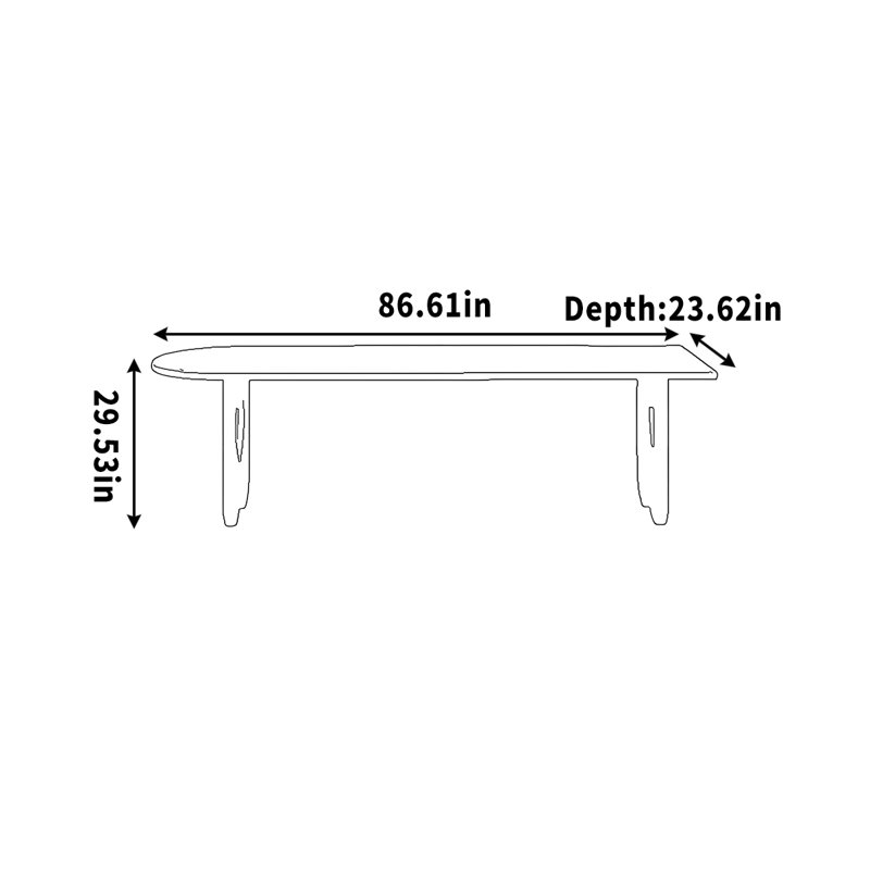 Delbosque Desk, 29.53" H x 86.61" W x 23.62" D