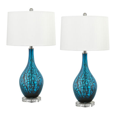28'' Teal & Black Table Lamp