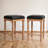 Counter Height Bar Stools, Backless Kitchen Counter Stools, Mid Century Modern Upholstered with Solid Wood Frame & Oil Wax Leather for Kitchen Island Dining Room-511295686-511295687