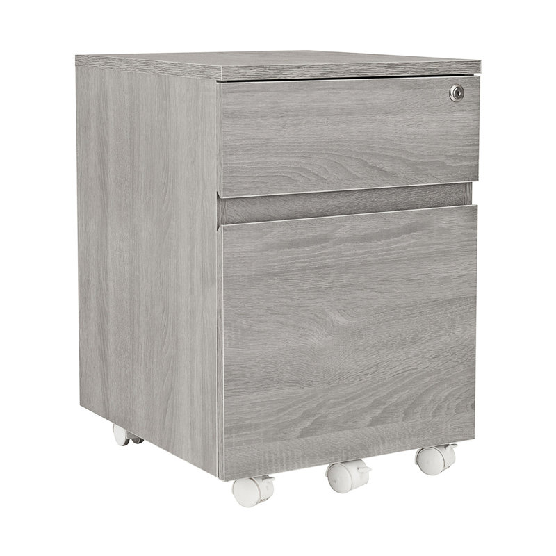 Techni Mobili Rolling Two Drawer Vertical Filing Cabinet With Lock And Storage