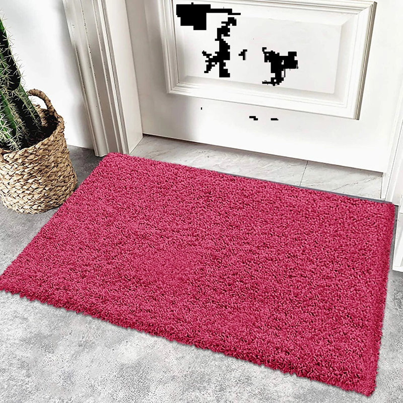 Solid Colour Shag Area Rug, Rectangle 60 x 110 cm