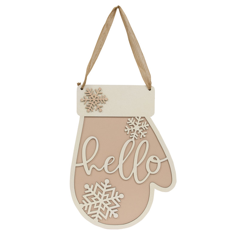 Enseigne scintillante «Hello & Snowflakes»