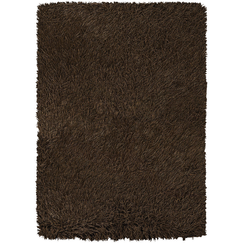 Tapis à poil long fabriqué à la main Bensonhurst, Rectangle 7 pi 9 po x 10 pi 6 po, Rouille