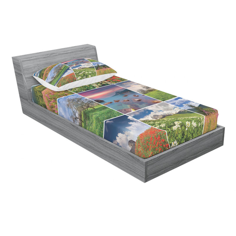 Microfiber Sheet Set, Twin Sheet Set with Fitted Sheet