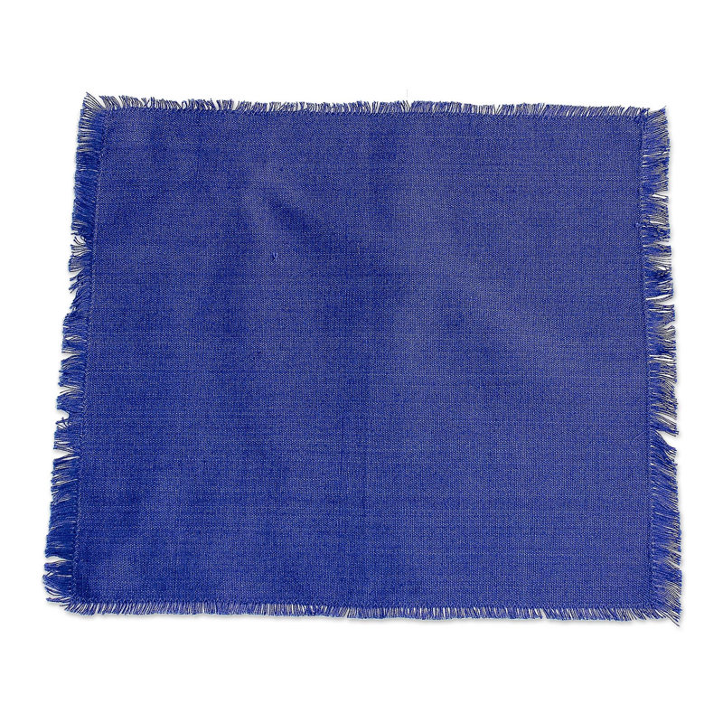 Ensemble de linge de table en coton bleu fait à la main Solola (ensemble pour 6)