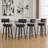 Swivel Upholstered Bar Stool With T-Shaped Backrest-810632613-810632608