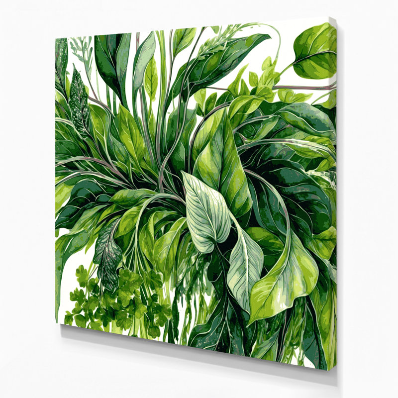 Art mural sur toile vert, H 16 po x l 16 po