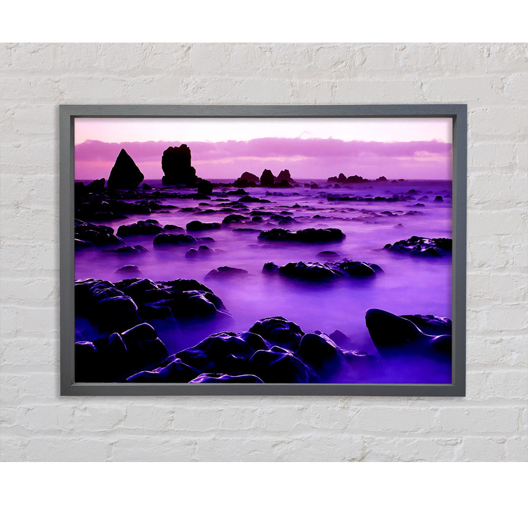 Gerahmtes Wandbild Rocky Purple Mist