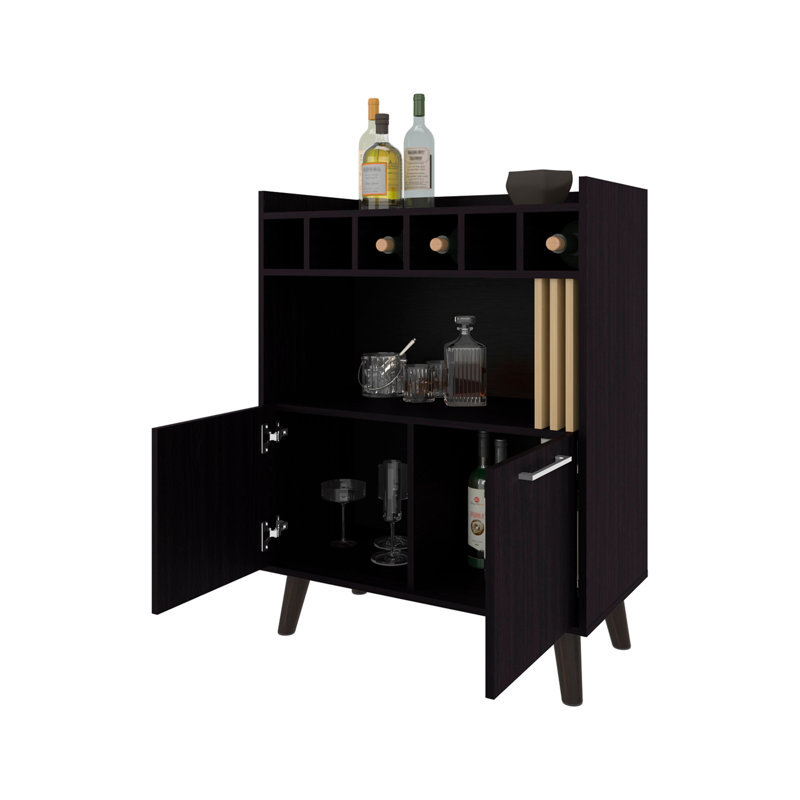 Bar Yucca - Rangement et présentation de vin, wengé