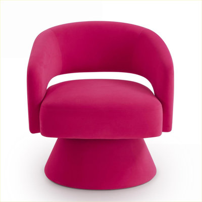 Fauteuil d'appoint pivotant à 360 degrés en velours, fauteuil simple pour chambre à coucher, rose pour adultes