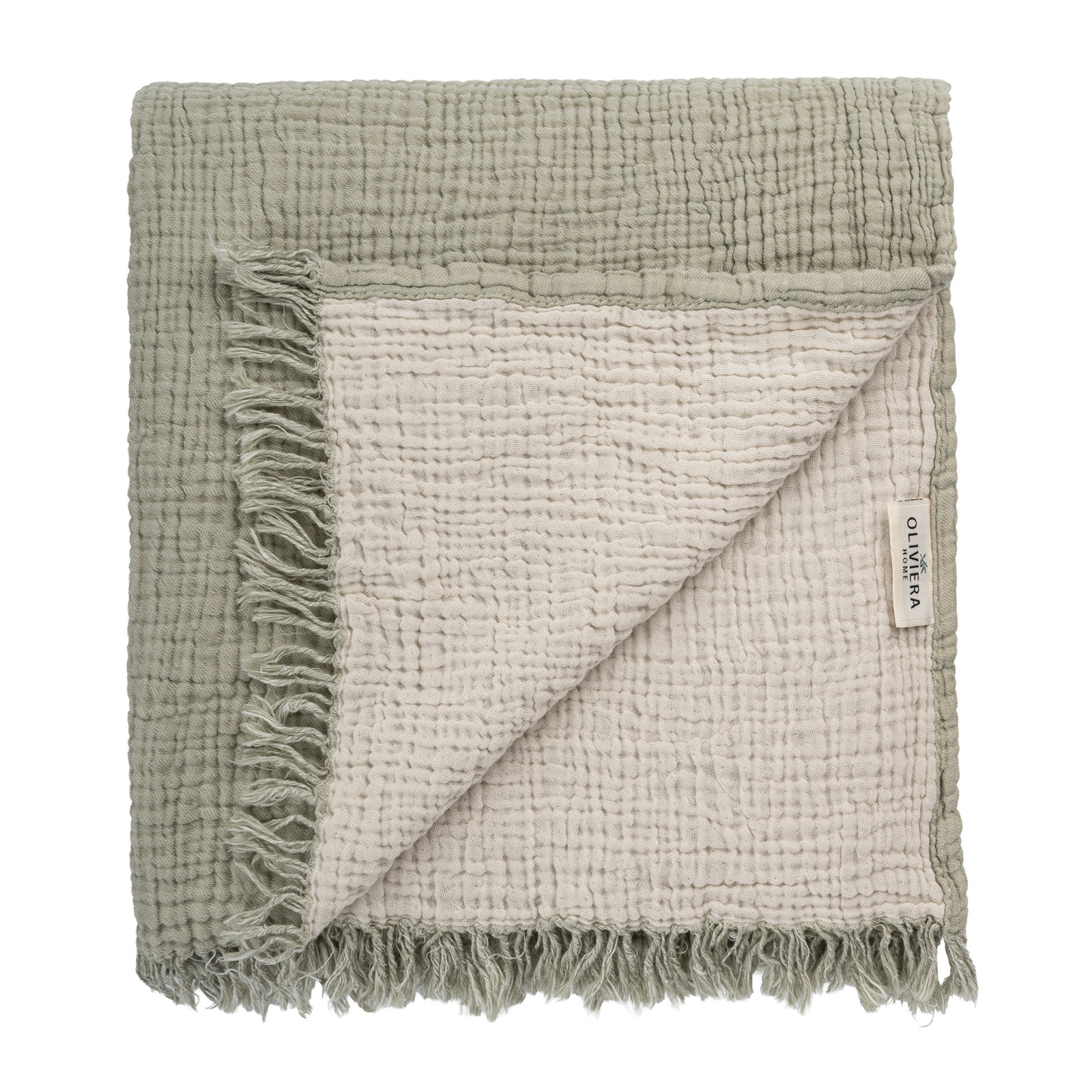 Soho Supersoft 4-Layer Cotton Gauze Throw, Sage Green