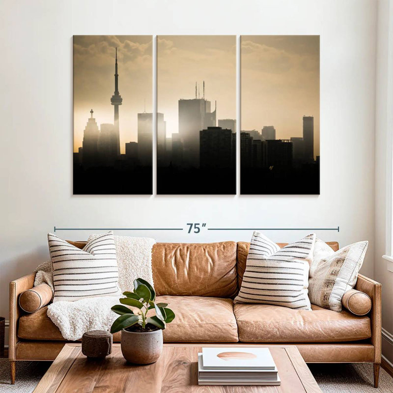 Sireci Toronto Skyline Sunset Silhouette, 36" H x 57" W