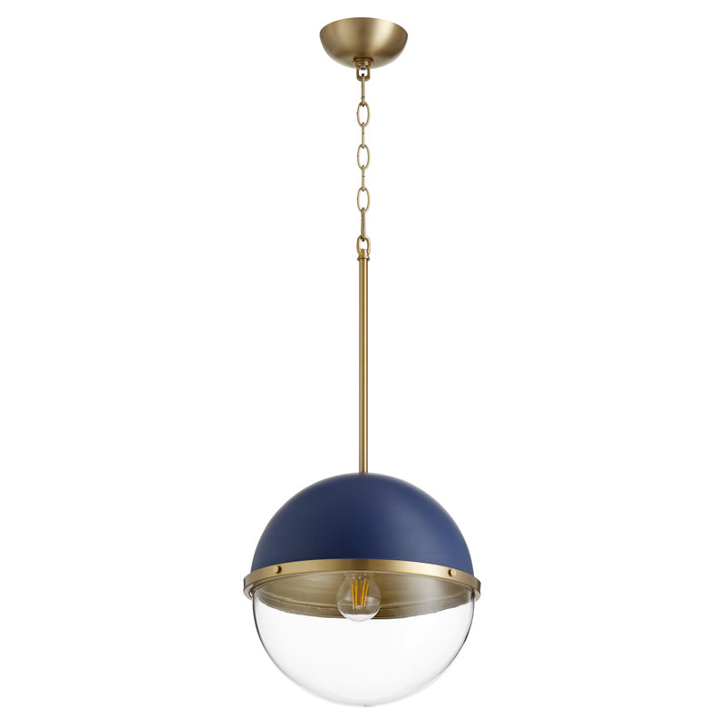 Luminaire suspendu sphère 1 lumière Kavia, H 13 po x l 13 po x P 13 po, bleu