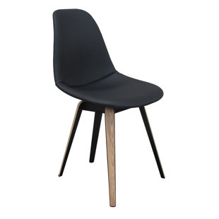 Slice 18'' H Genuine Leather Upholstered Side Chair