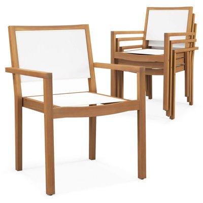 Chaise de salle à manger empilable avec tissu résistant à l'usure et dossier respirant