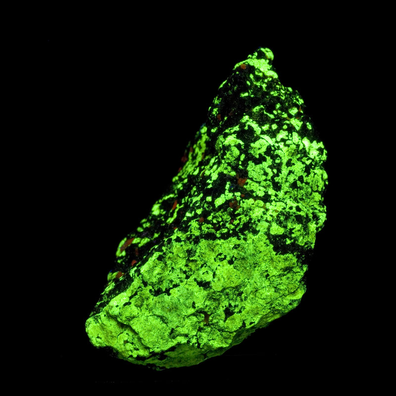 Willemite, Franklinite, calcite et zinc rouge - Mine Franklin