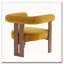 Fauteuil d'appoint rembourré en velours-1994665494