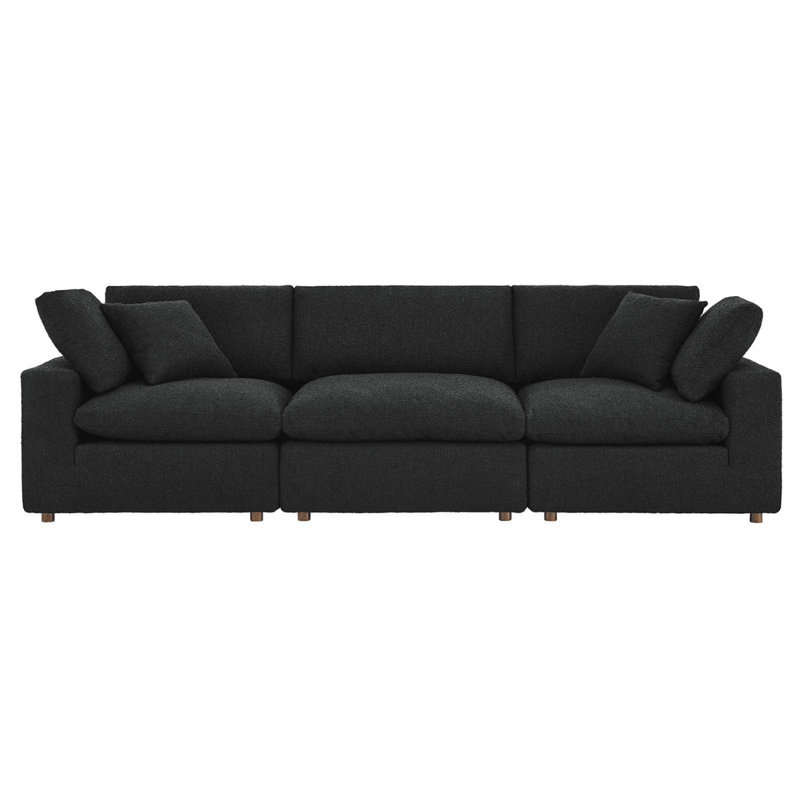 Canapé 3 places Modway Commix, Bouclé noir