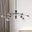 Lustre spoutnik 12 lumières noir moderne avec globes en verre bullé-1063048893