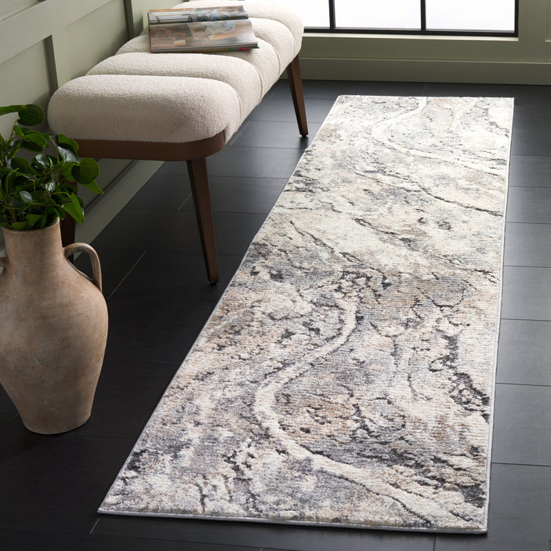 Lekesia Opal Performance Abstract Rug, Runner 2'3" x 9'