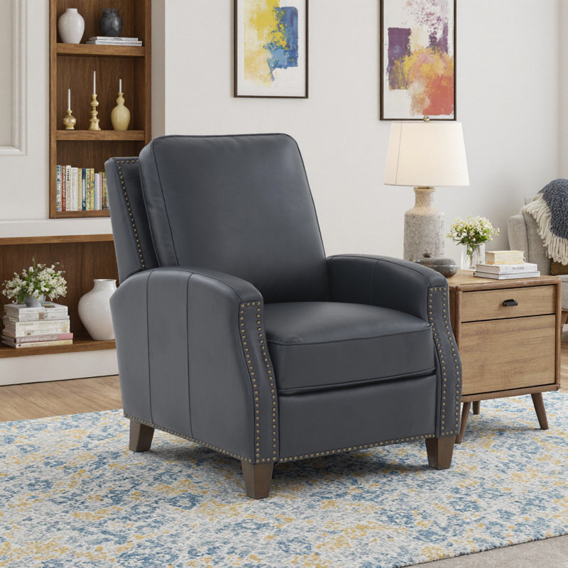Fauteuil inclinable souple, fauteuil inclinable en similicuir Jack Midnight Blue