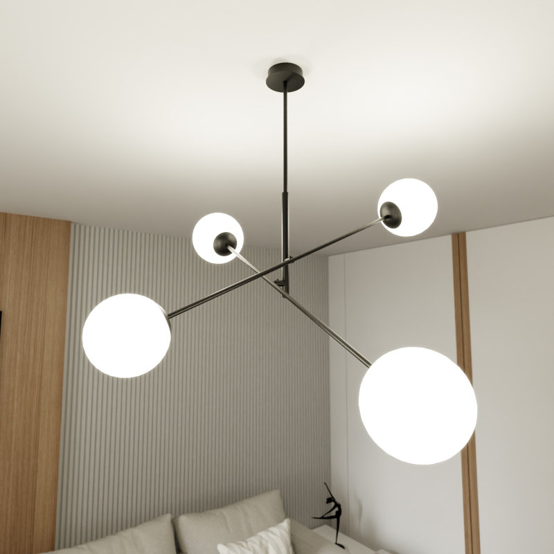 4 - Light Sputnik Chandelier, White