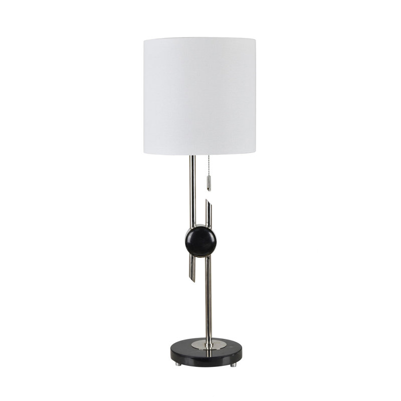 31.5" Metal Table Lamp With White Shade