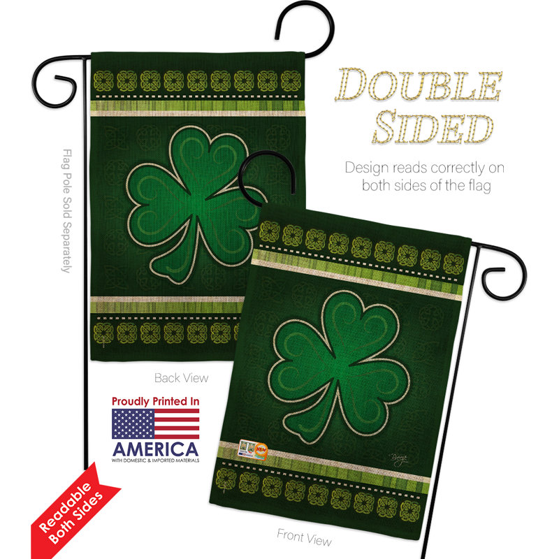 Drapeau de jardin décoratif en toile de jute 18,5 x 13 po Pritzker Shamrock Impressions