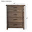 Commode de style transitionnel 1pc 5 tiroirs de style tête de lit à roulement à billes avec glissières