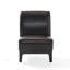Fauteuil de chambre Lennon KD en cuir reconstitué lisse et élégant pour les petits espaces