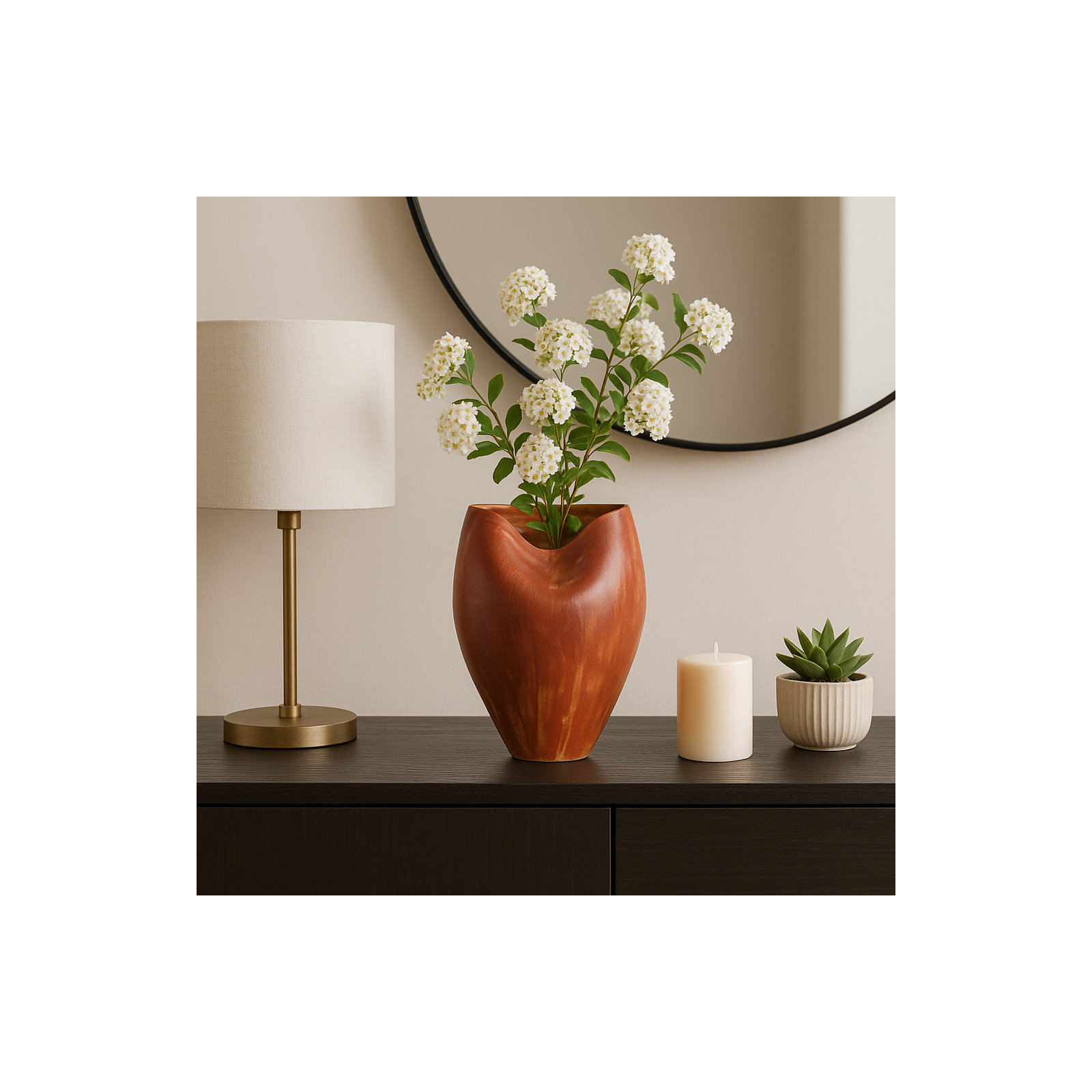 Dakota Fields Kalab Porcelain Vase, 14" H x 11" W x 10" D