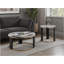 Table basse ronde de style contemporain avec pieds en bois