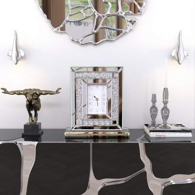 Horloge de bureau en verre miroitant