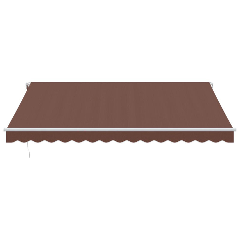 Manual Retractable Awning With LED, 400cm W x 350cm D, Brown/White