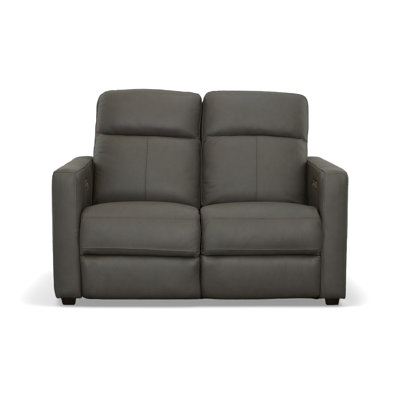 Flexsteel Broadway Leather Power Reclining Loveseat with Power Headrests