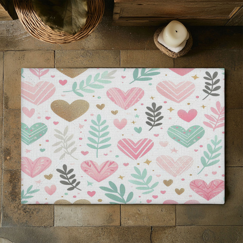 Tapis tressé Soft Heart Pop, Rectangulaire 3 pi x 5 pi