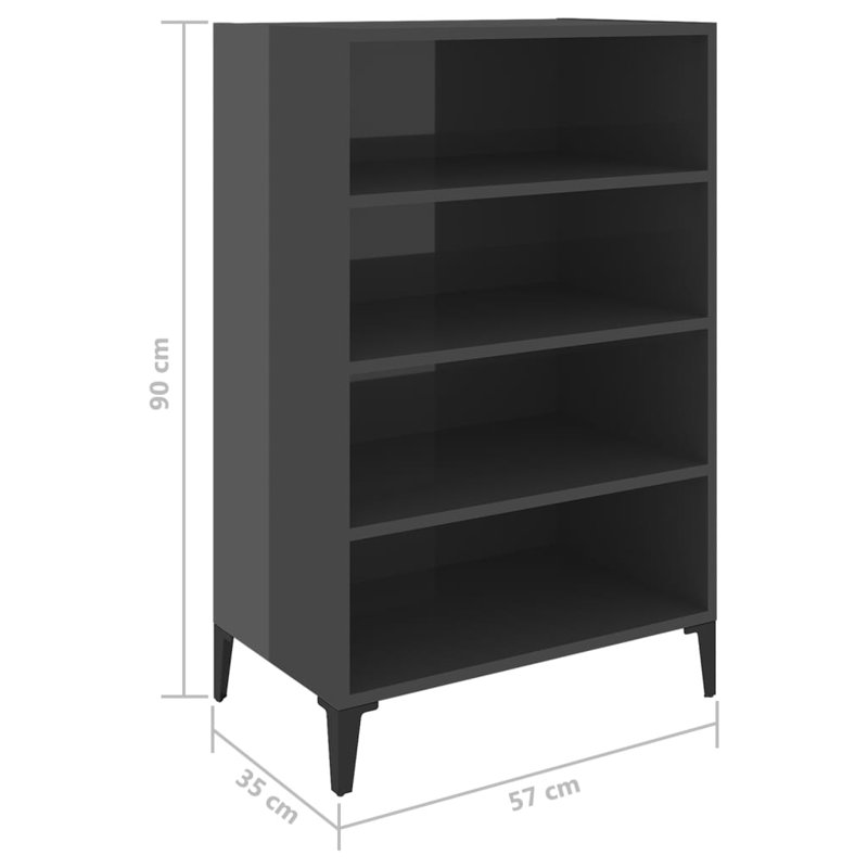 Stourbridge 57cm Sideboard, High Gloss Grey