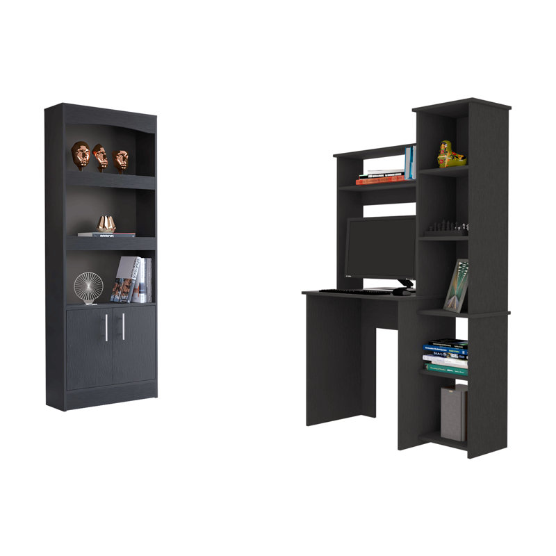 Ensemble de bureau 2 pièces, bibliothèque Do²a + bureau Aramis, Noir
