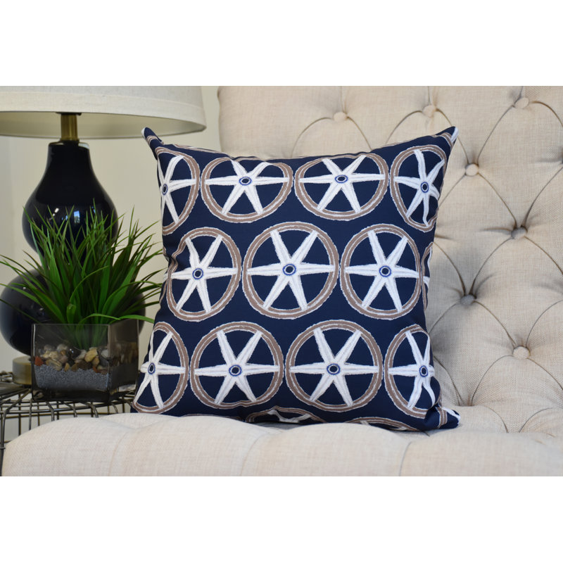 Housse et insert de coussin carré Nantucket, Bleu marine, 18 po x 18 po