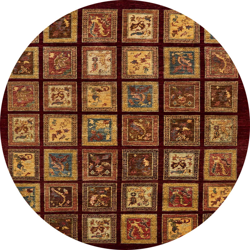 Tapis abstrait moderne 674, Rond 5 pi