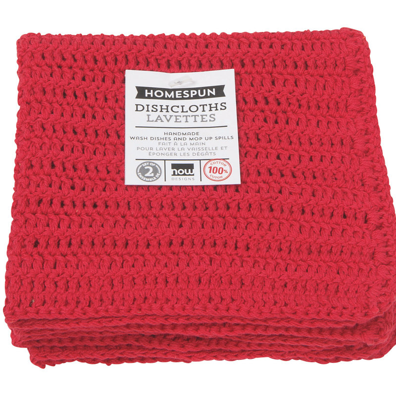 Chiffon de vaisselle homespun cactus, Rouge